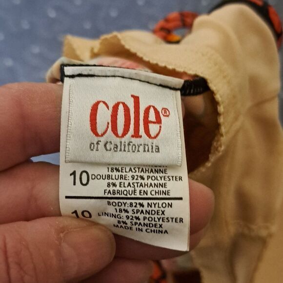 Cole of California orange tankini swim top size 10 - Picture 3 of 3